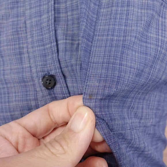 PRONTO UOMO BLUE PLAID LONG SLEEVE BUTTON DOWN SHIRT MENS SIZE XL - Picture 4 of 7